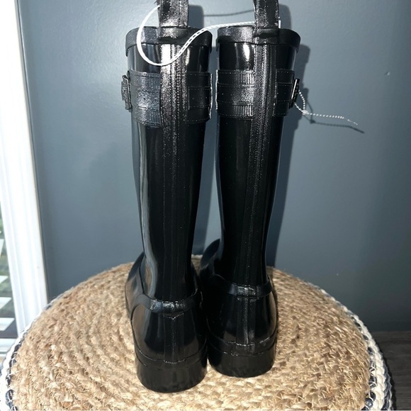 Sperry Black Rubber Calf High Rain Boots - Picture 7 of 10